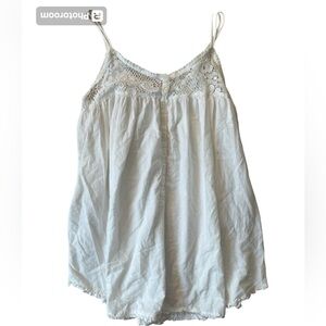 Small white lace trim babydoll cami